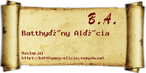 Batthyány Alícia névjegykártya